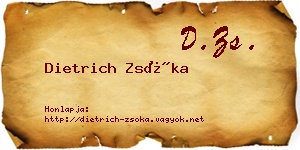 Dietrich Zsóka névjegykártya